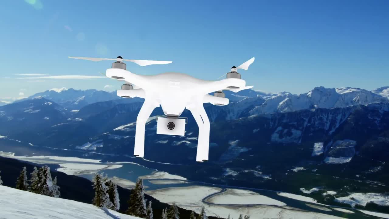 산에서 날아다니는 드론