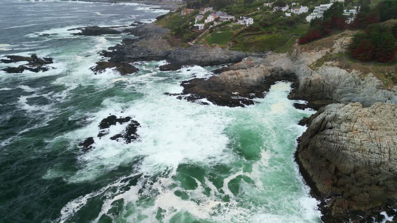 shore of las cujas beach, located in zapallar, region of valparaiso, country of chile