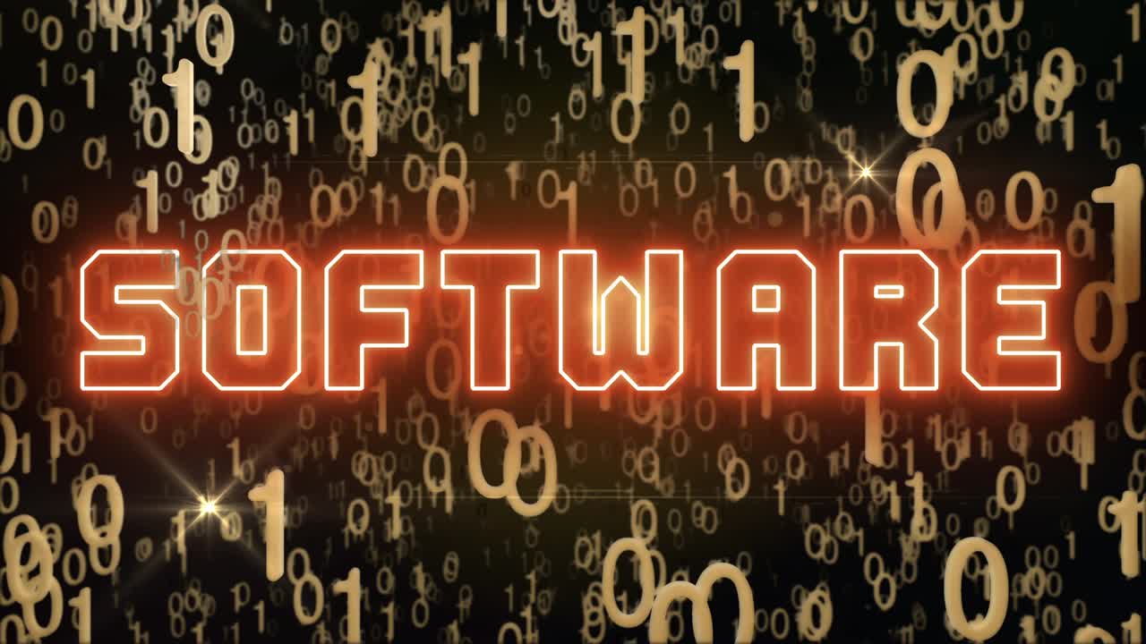 디지털 코드와 함께 황금 소프트웨어 개념