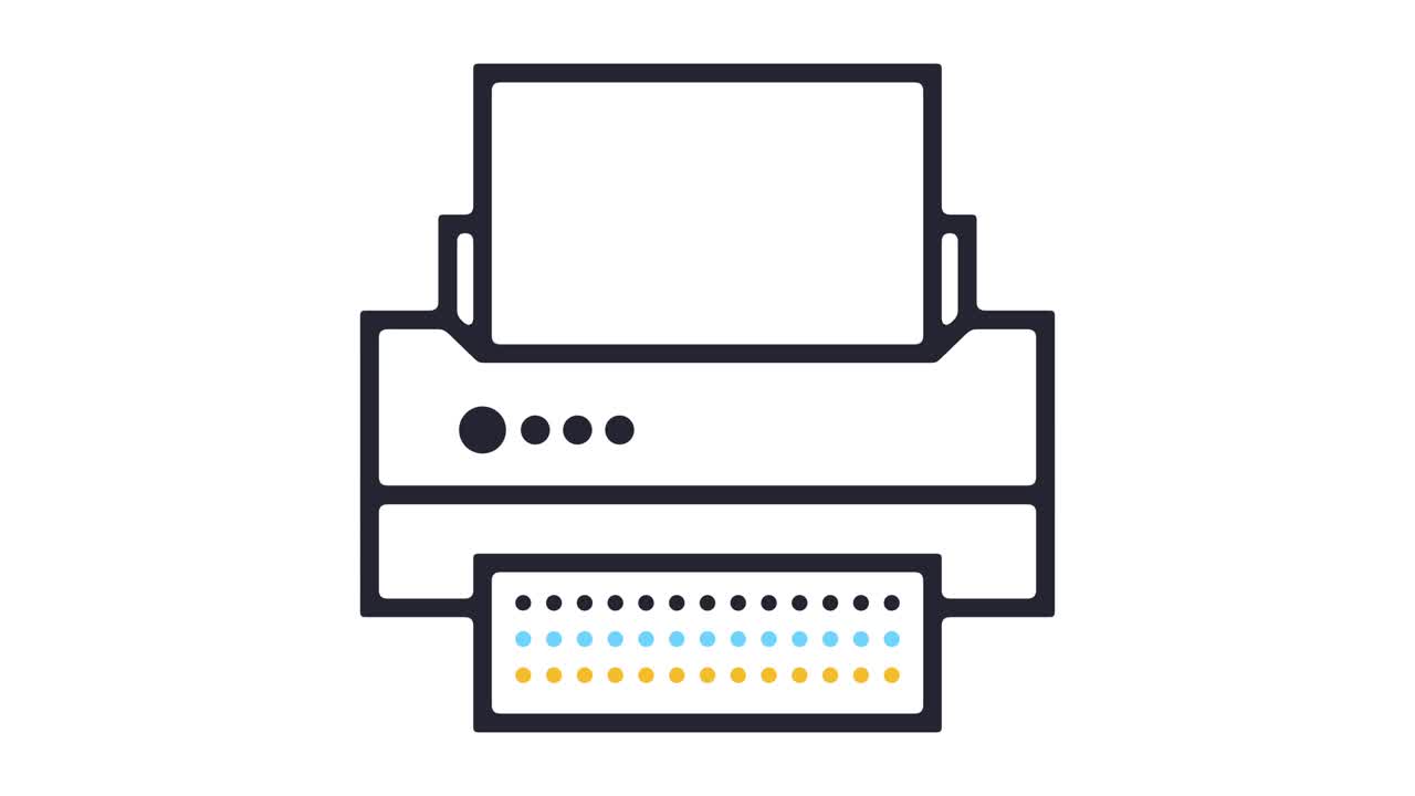 Printer Line Icon Animation