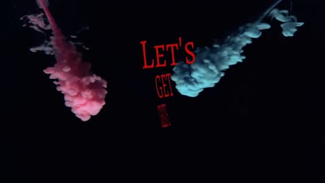 animation of lets get creative over clouds of smoke