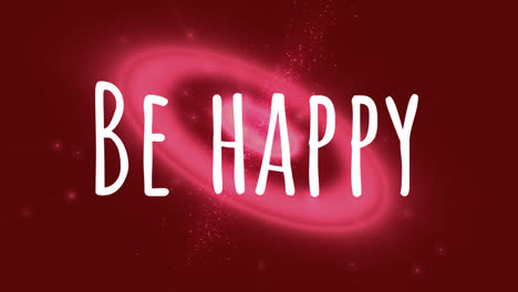 Be-happy-on-red-background