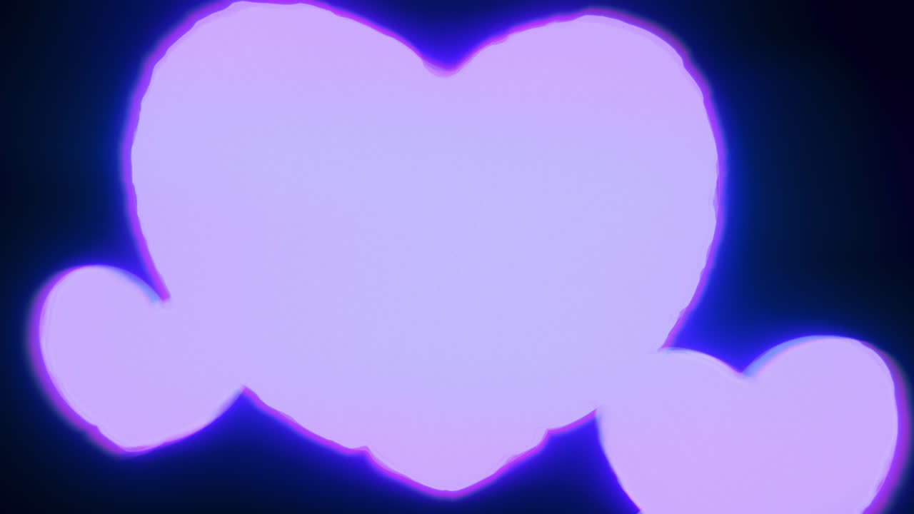 Blue energy heart shapes on a dark background
