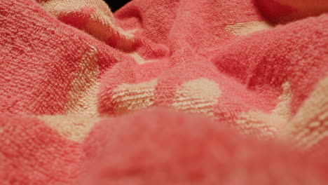 close-up of a pink towel