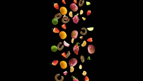 Fruits Falling Down With Alpha Channel