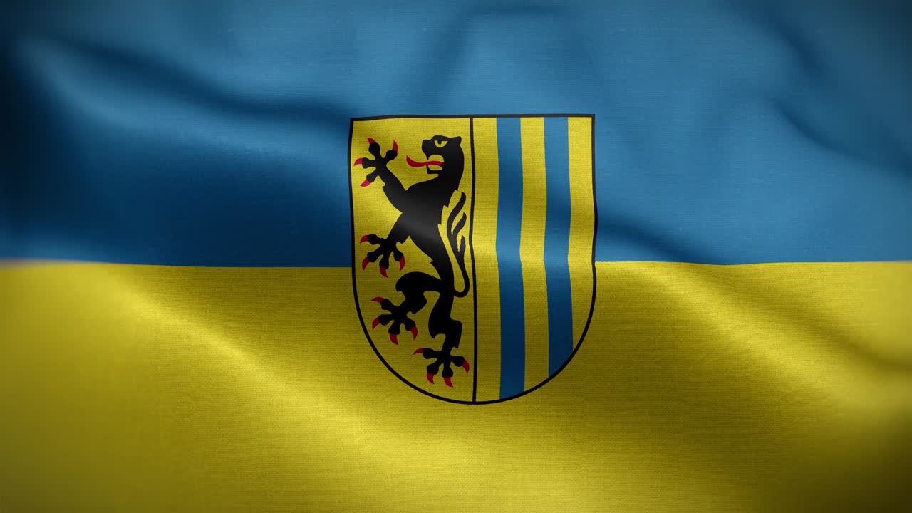 Sfondo animato 4K con bandiera di Lipsia, Germania