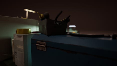 antiguo espacio de trabajo de computadora personal de época