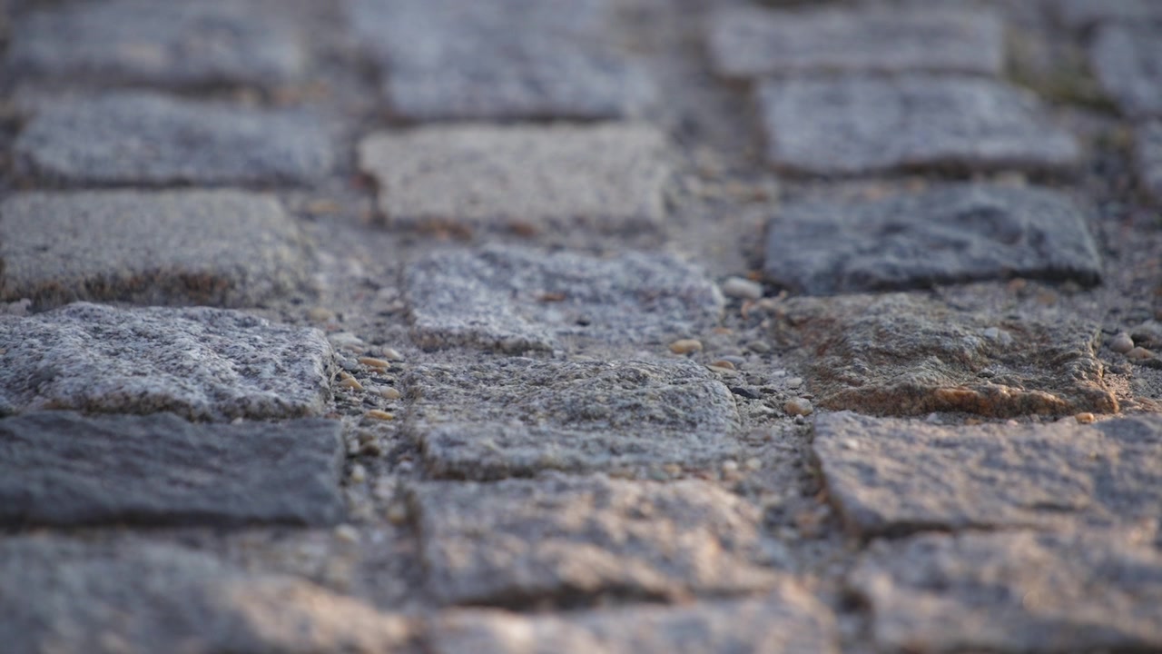 People shadows on stone walk background