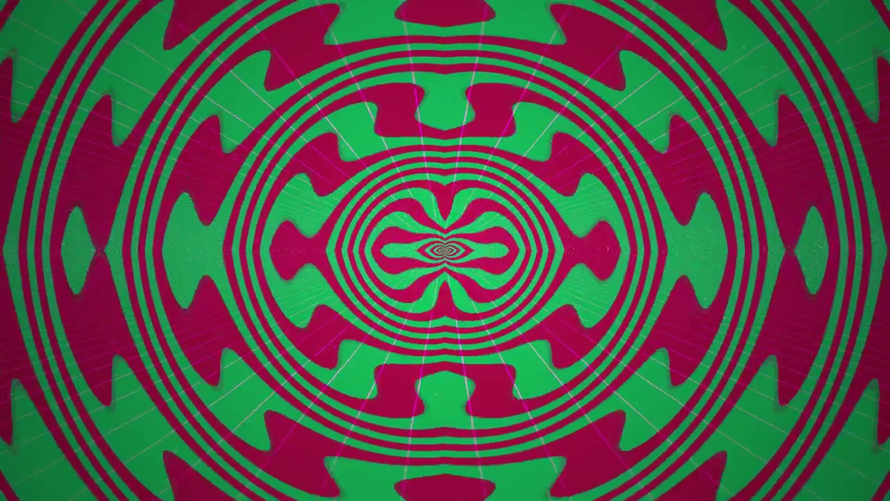 Padrão Geométrico Pulsante Abstrato em Verde e Magenta