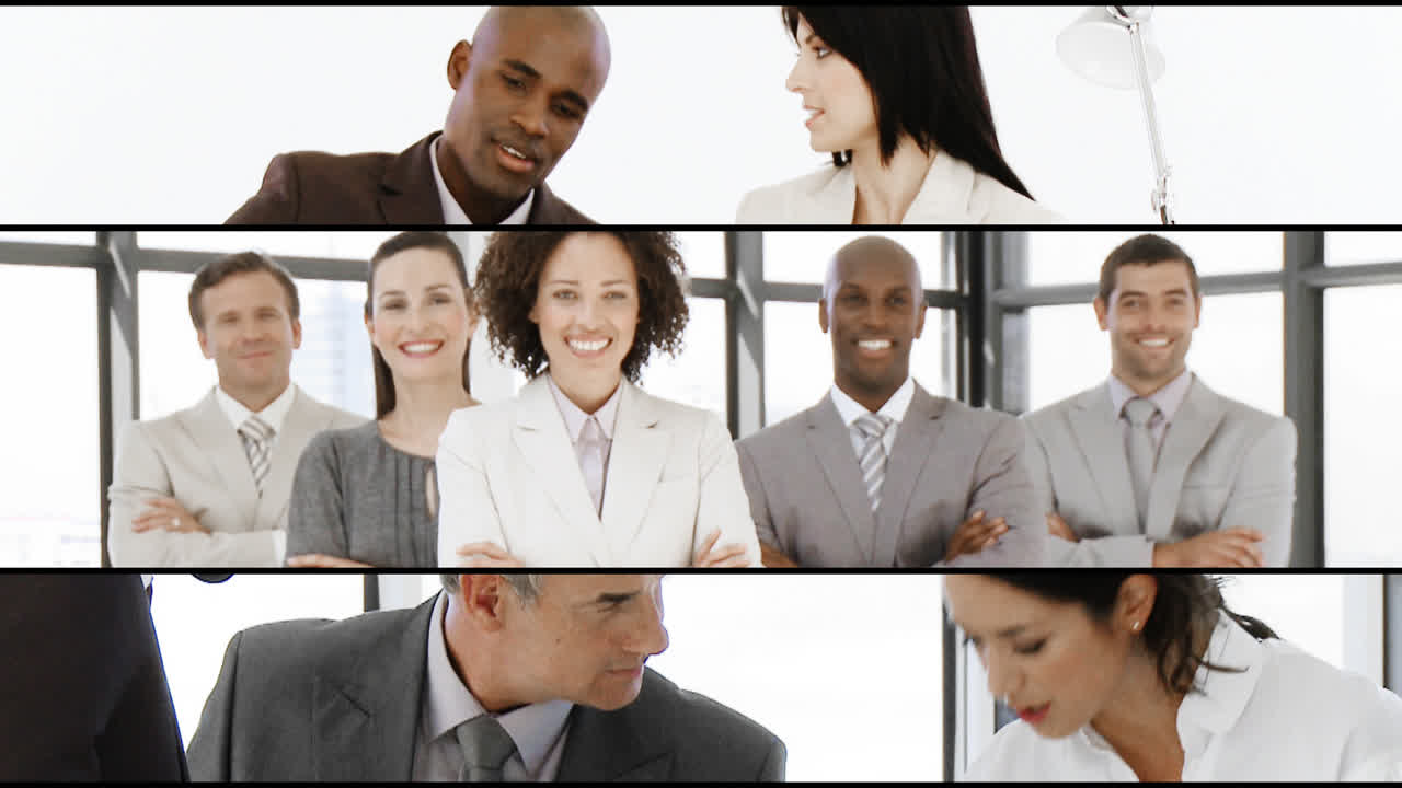 Animation of business people at work. Teamwork and business meeting