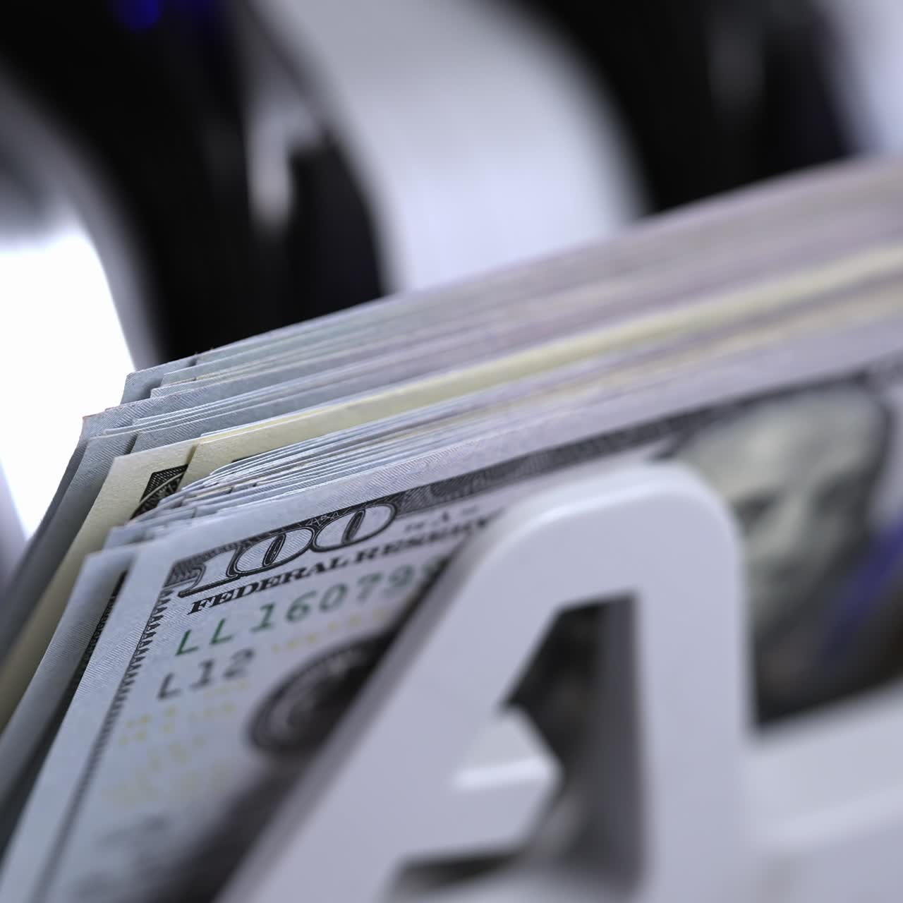 Money dollar counting machine. Cash bill counter money machine for banknotes