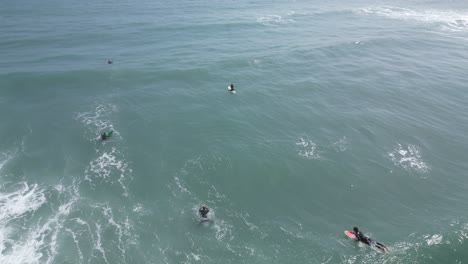 aerial panning drone shot of the sea in