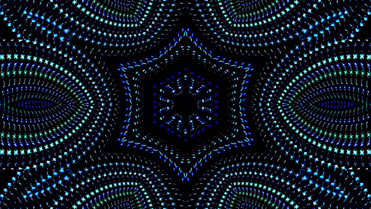 patrón de kaleidoscopio abstracto con colores completos. mandala mágica. 4k