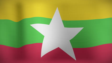 animación de la bandera de myanmar ondeando