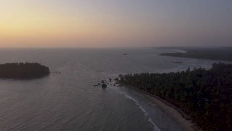 aerial of indian beaches during sunset