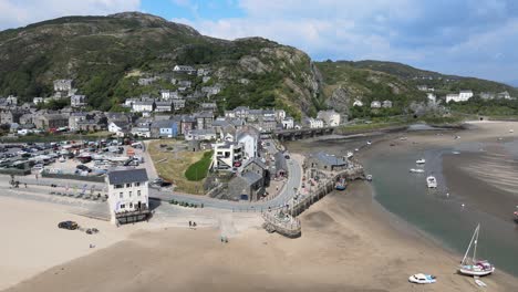 ciudad de barmouth y puerto de gales del norte, imágenes aéreas