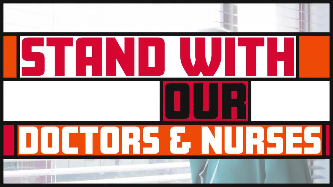 animación de texto en banderas coloridas sobre un médico asiático hablando por teléfono