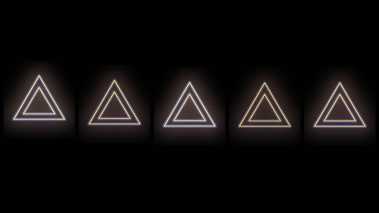 пульсирующий неоново-желтый узор из треугольников в рядах 8