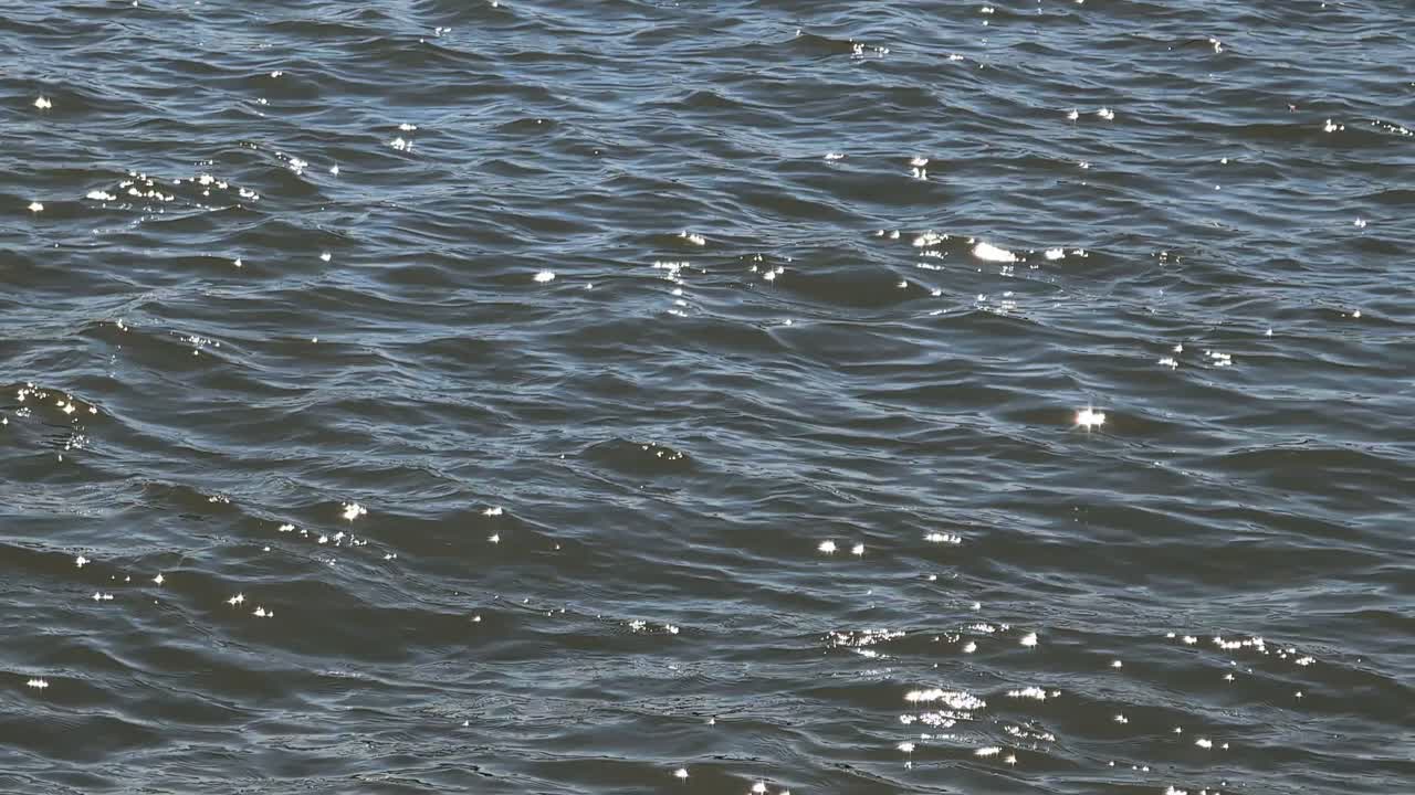 Rippling water surface displaying natural wave patterns with scattered light reflections and movement, natural texture pattern background