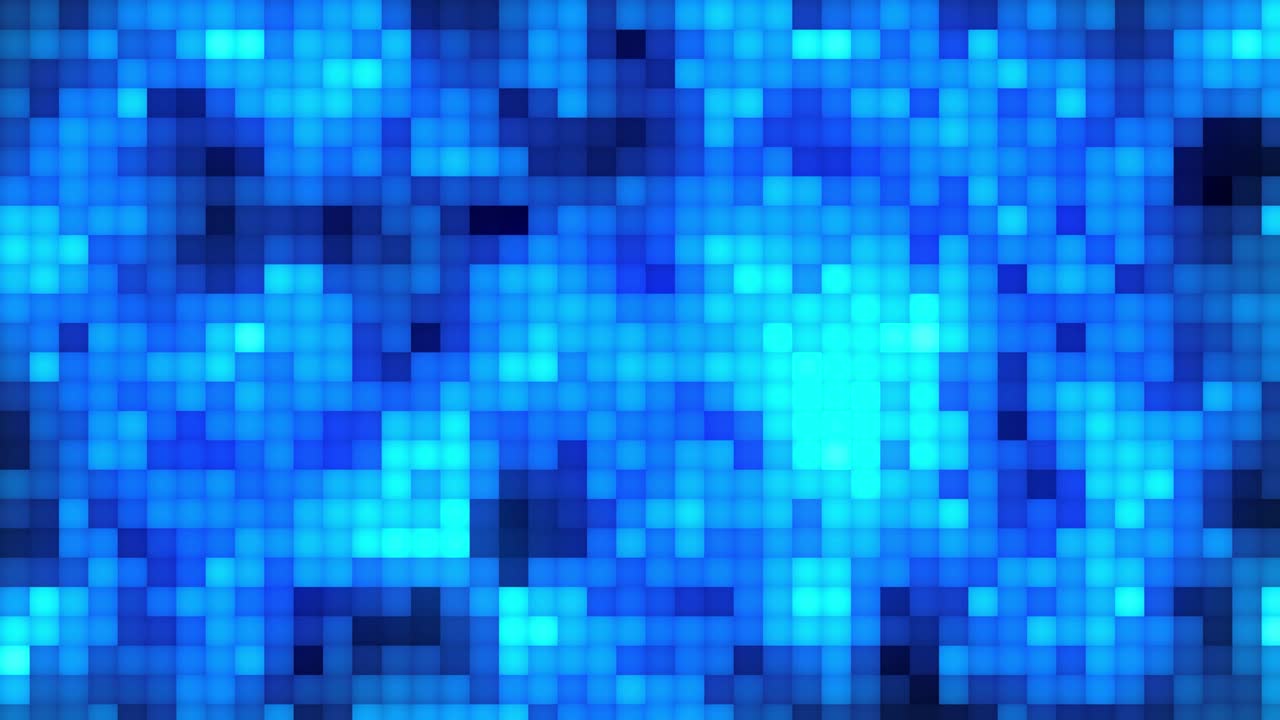 azulejos pixelados futuristas mosaico. fondo de bloque de píxeles. tecnología cuadrados movimiento con luz de brillo dinámico. fondo de bucle sin costuras abstracto