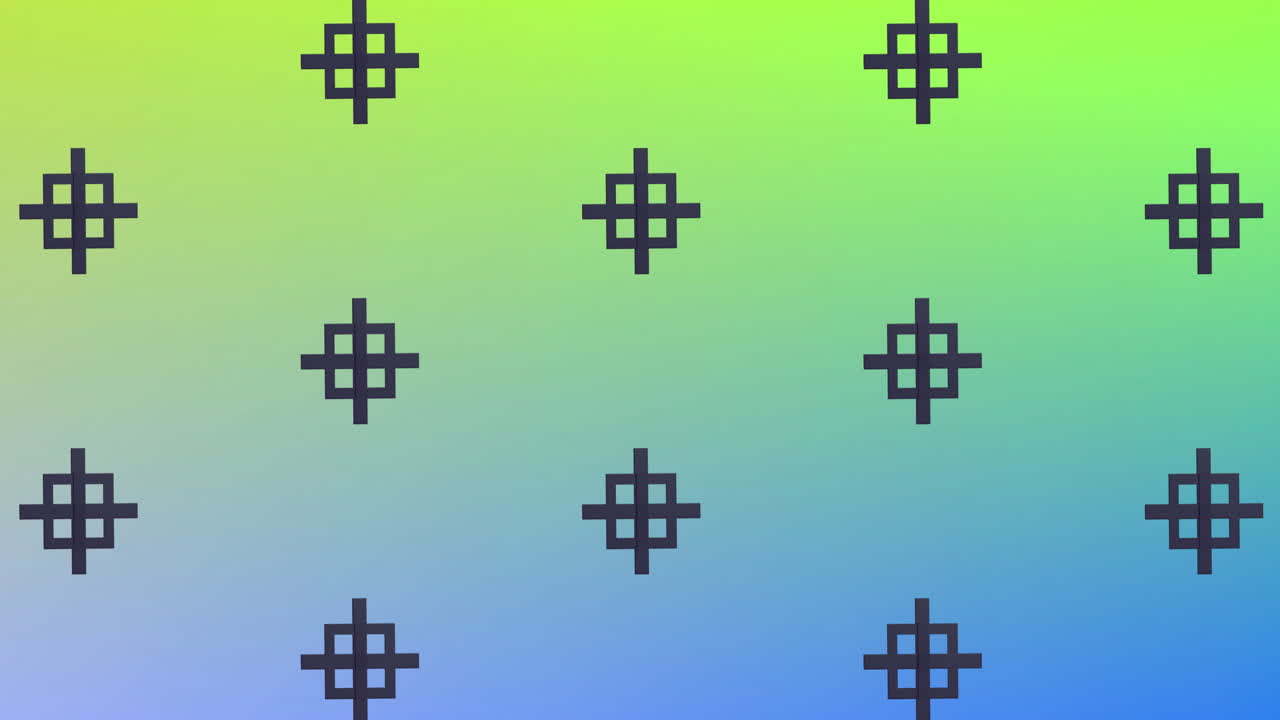 animación de formas negras repetidas sobre un fondo verde