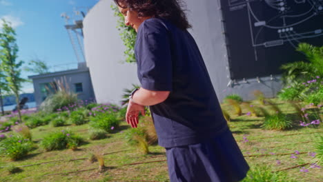 woman walking outdoors