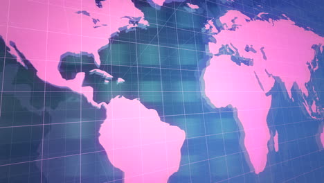 global map with grid pattern in news studio