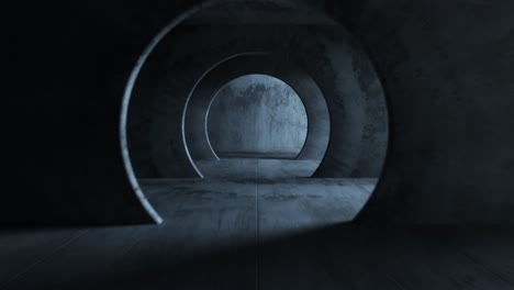 dark concrete tunnel