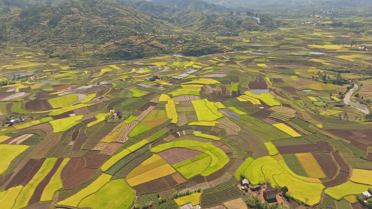 hermosos campos coloridos en el campo de madagascar