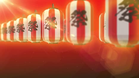 japanese chinese glow light lantern festival loop animation