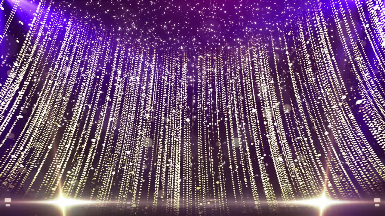4K 3D Guldscene Glitter Glamour Luksus Prisshow Loop-animation