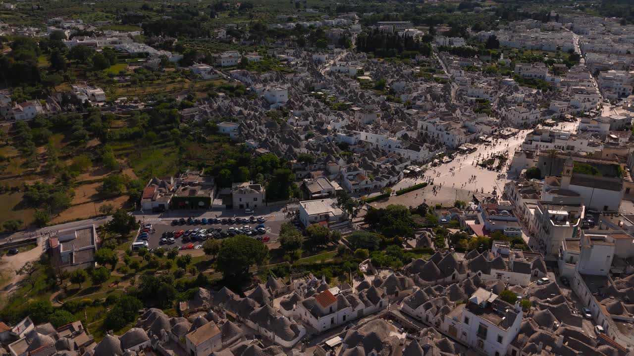 Alberobello UNESCO zone, capturing authentic southern Italian Trulli shepherd huts architecture.
