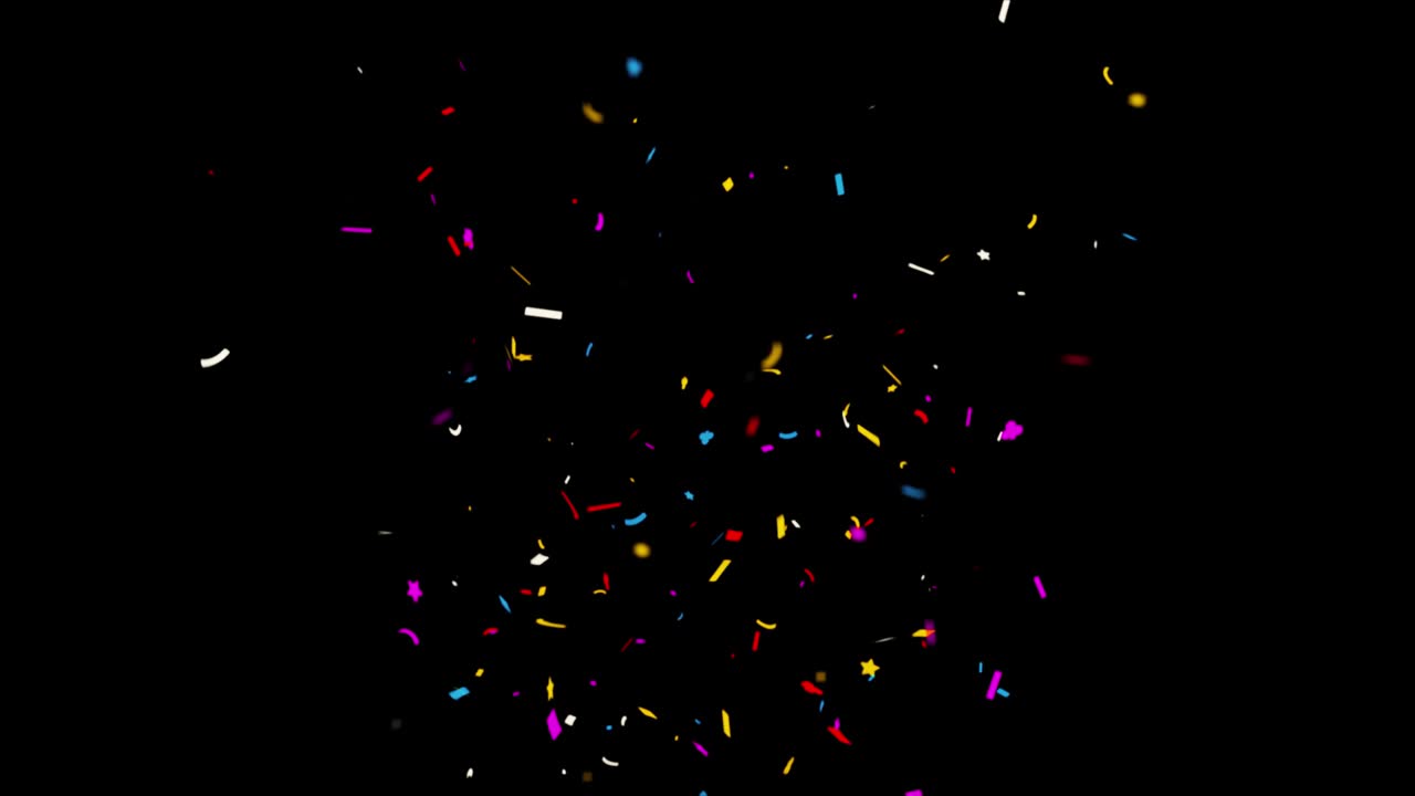 Colorful Confetti Particles Explosions Falling Animation