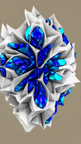 abstract geometric form with blue crystalline inclusions