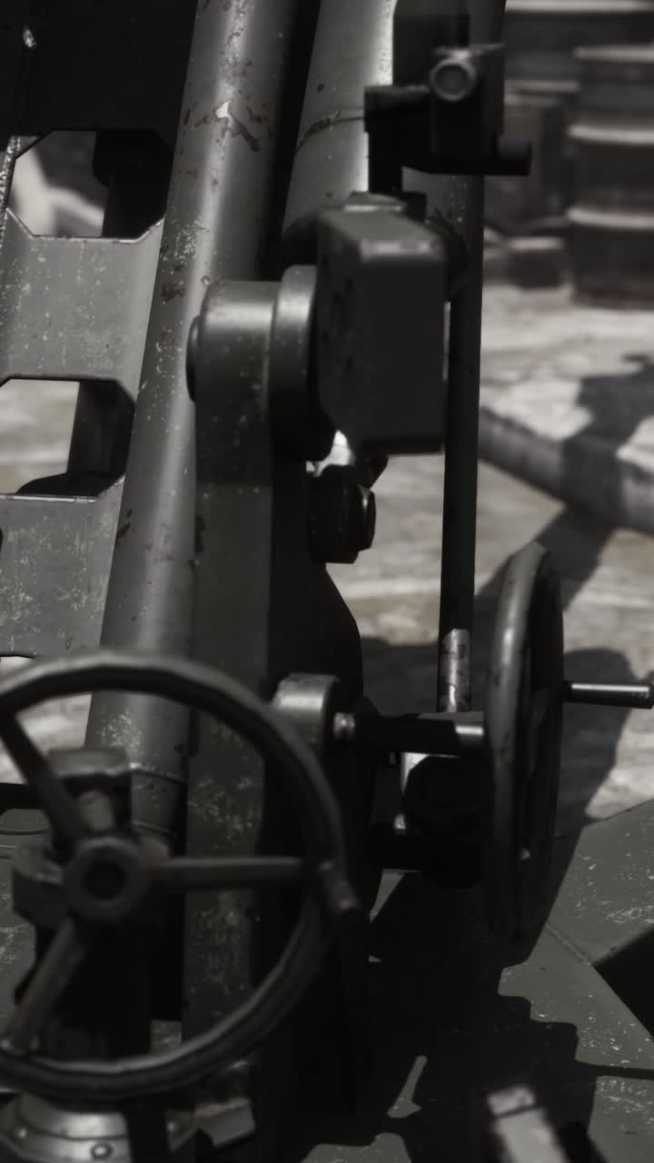 오래된 군사 대포 의 근접 사진