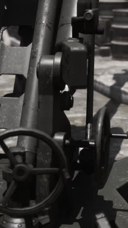 close-up of an old military cannon