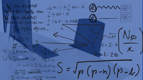 Animación-Del-Procesamiento-De-Datos-Financieros-Sobre-Un-Escritorio-Con-Computadora-En-La-Oficina