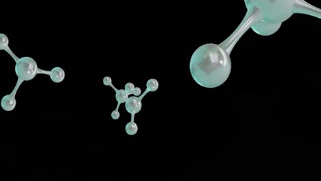 animation of 3d micro of molecules on black background