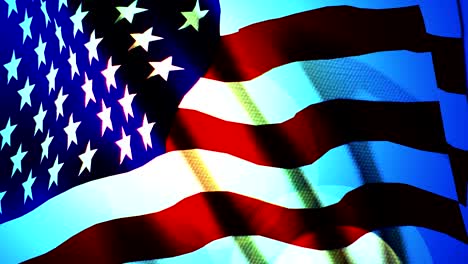 american flag slow waving.
