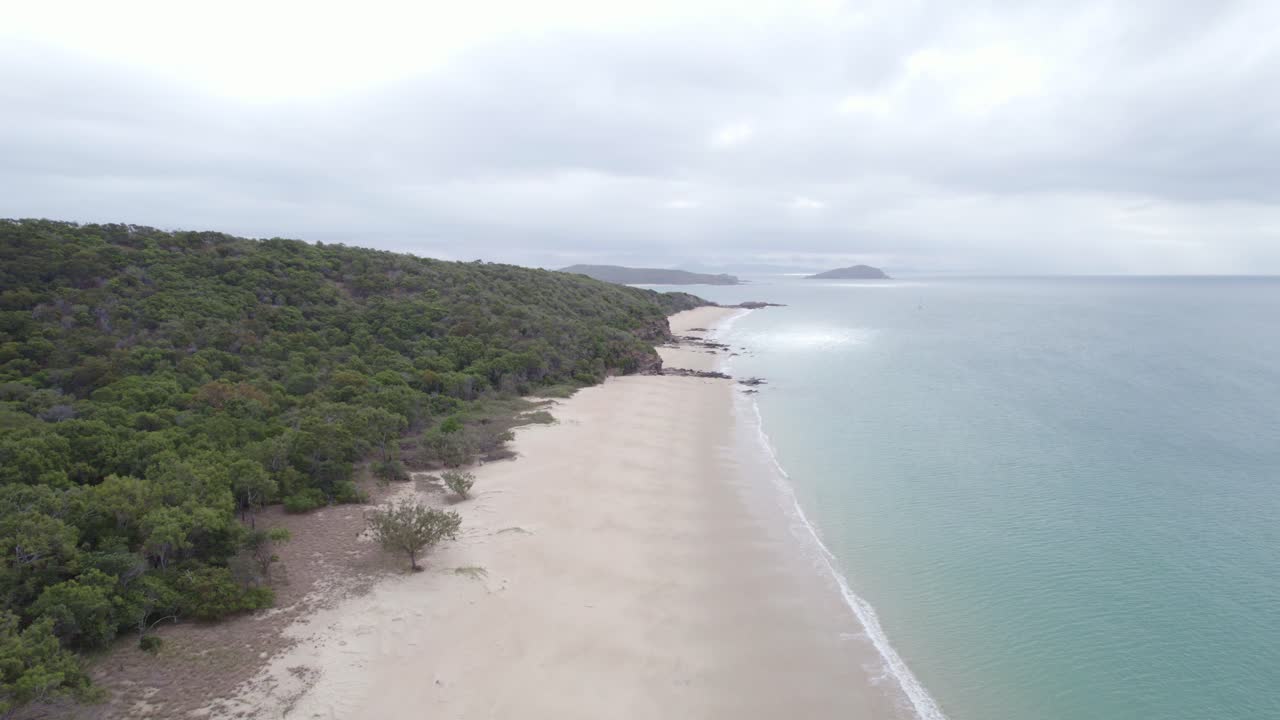 Empty Beach With Calm Blue Sea In Daytime In Great Keppel Island In Yeppoon, Queensland, Australia