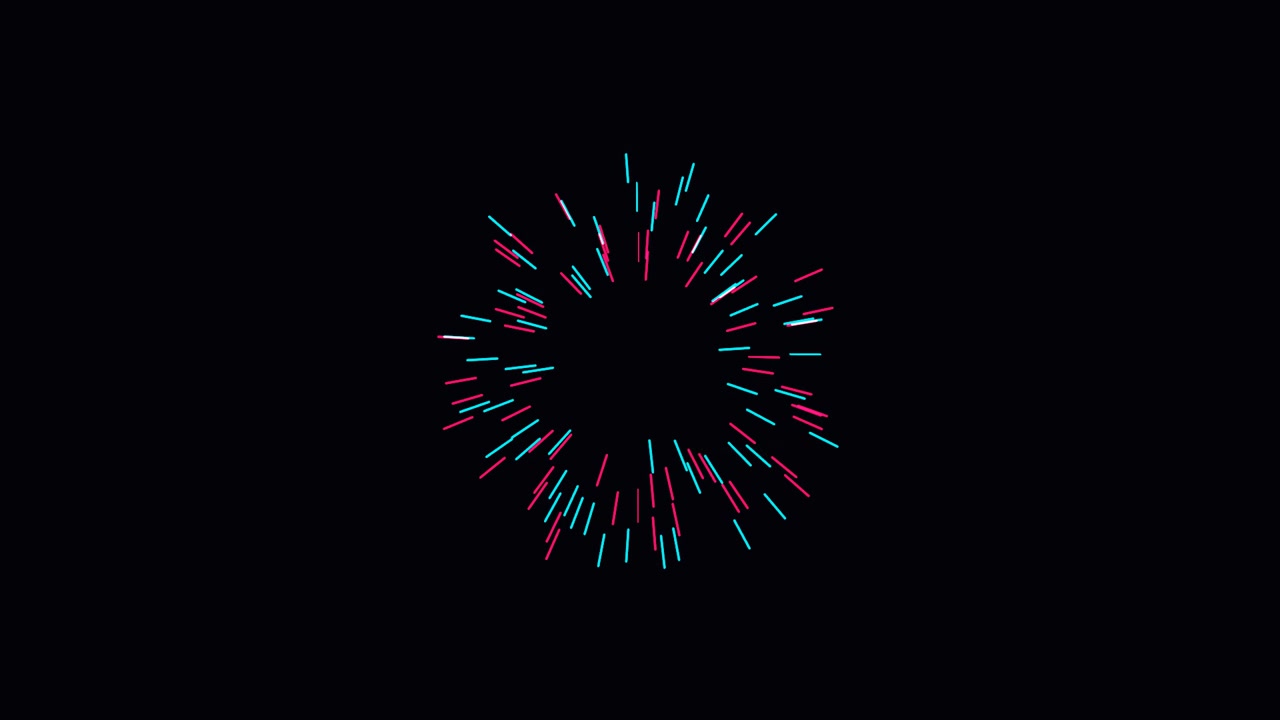 Grafica in movimento astratta di particelle di luce colorate in espansione