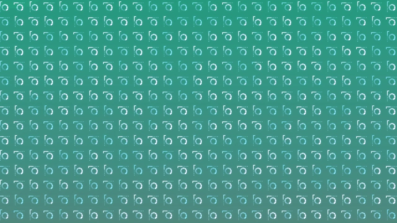 Animation of abstract shapes in seamless patterns and liquid gradient shape against blue background