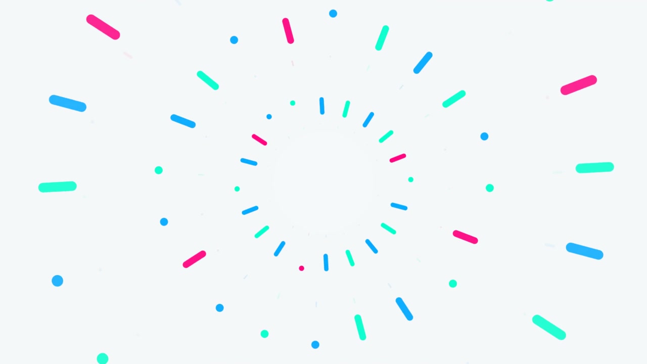 Abstract Motion Background with Expanding Colorful Geometric Shapes