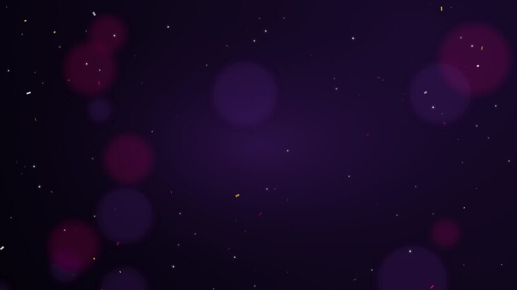 Abstract Purple Background with Floating Particles and Bokeh Lights