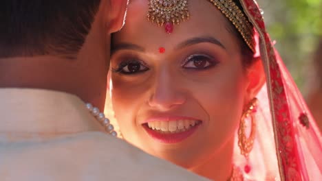 indian woman during traditional hindu wedding. close-up shot