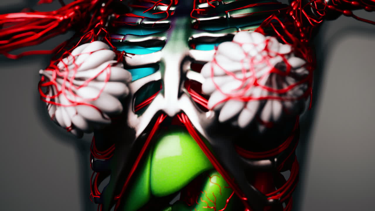 인간의 내부 장기의 애니메이션