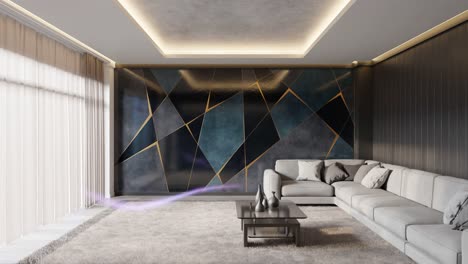 3D-animation-of-push-in-shot-in-modern-living-room-with-abstract-accent-wall