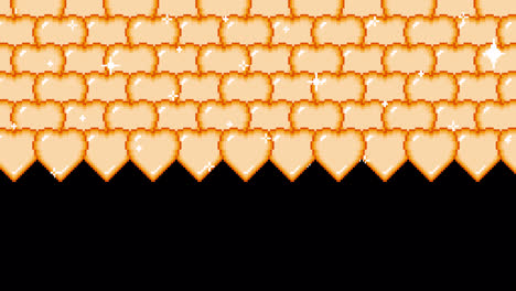 pixel art heart pattern background with sparkles