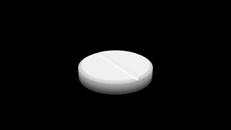 white pills isolated rotating. seamless looping. alpha channel / luma matte. 4k uhd. 3d rendering.