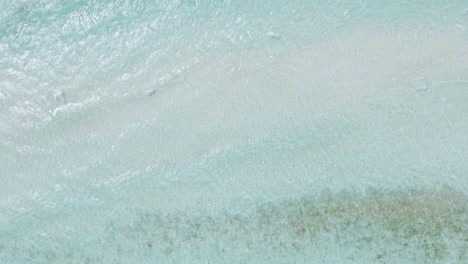 birdseye view of a sandbank in the caribbean sea